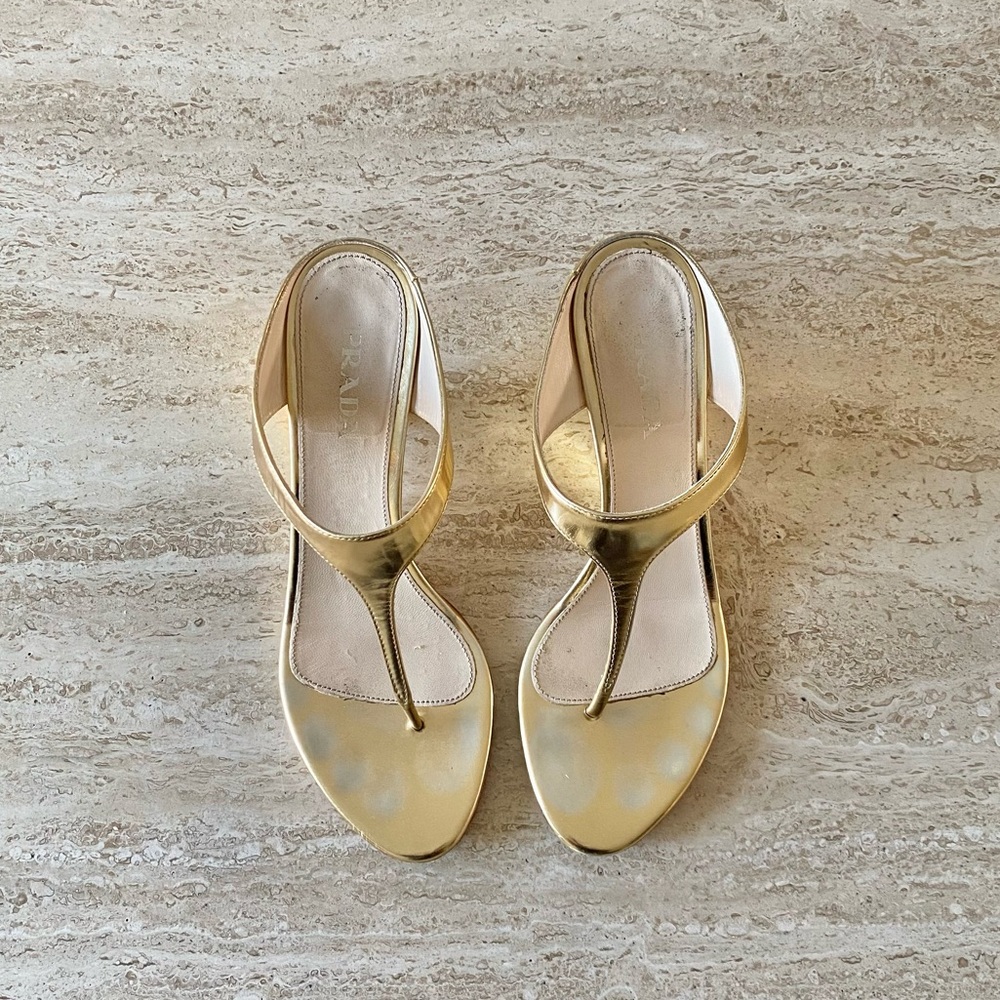 Vintage Prada Thong Sandal Wedges - Picture 3 of 11